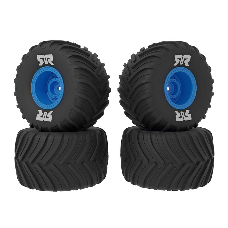 ARRMA dBoots Chevron Mounted Tire Set Glued, Blue (2 Pairs): GROM