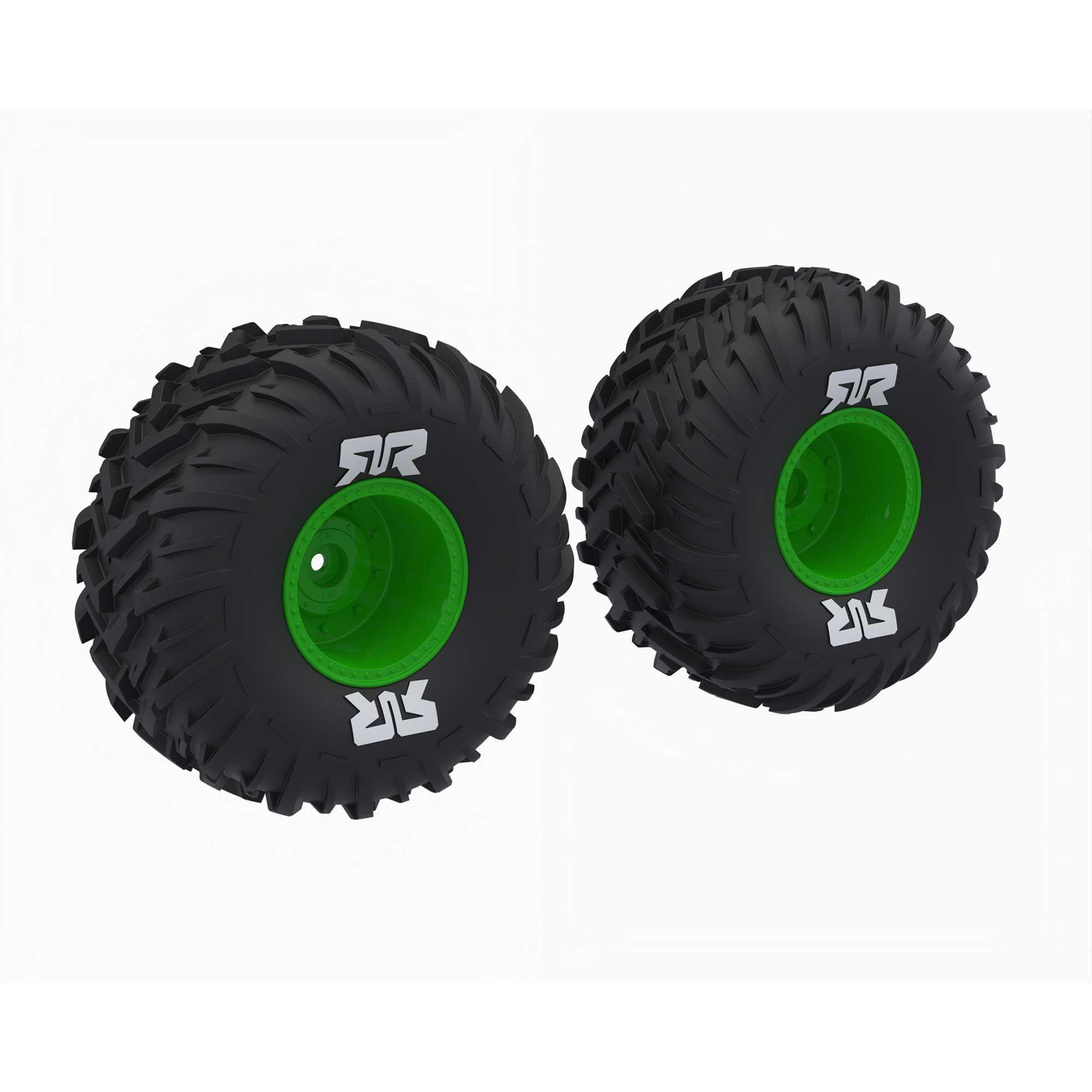 ARRMA dBoots Cut Chevron MT Tire Set Glued, Green | ARRMA