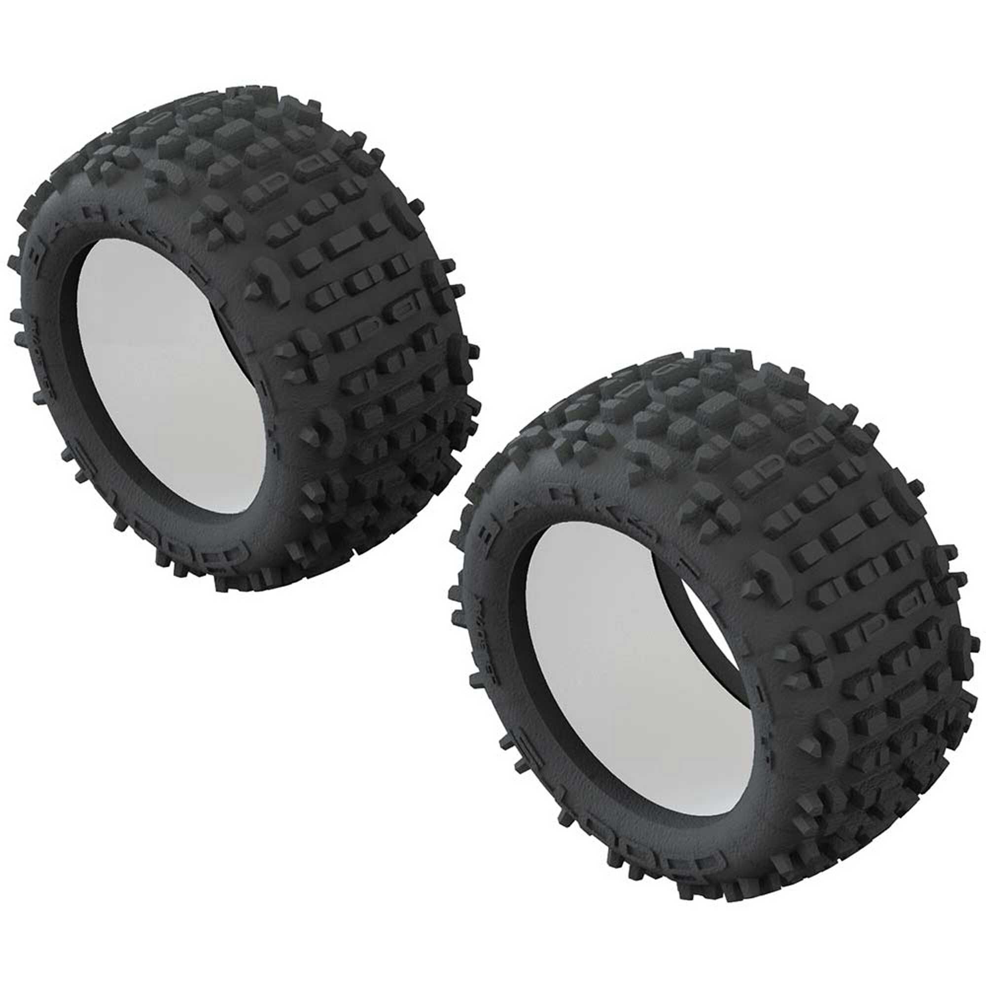 Set Of 4 #6024 Apex RC Products 1/8 On-Road Black Aggressor Wheels & Super Grip Tires 