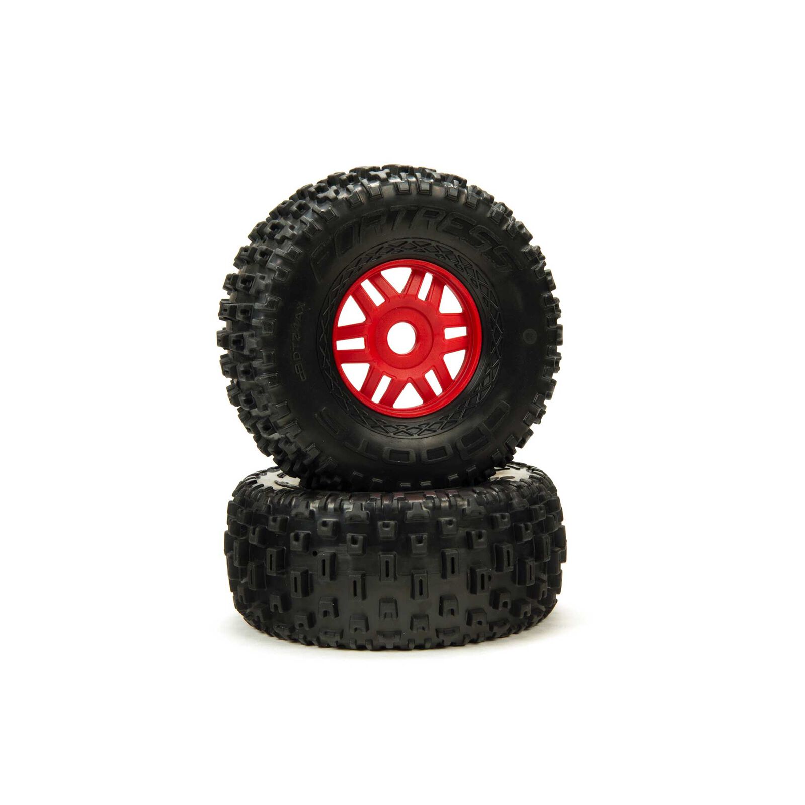 1/7 dBoots Fortress Front/Rear 2.4/3.3 Pre-Mounted Tires, 17mm Hex, Red (2)