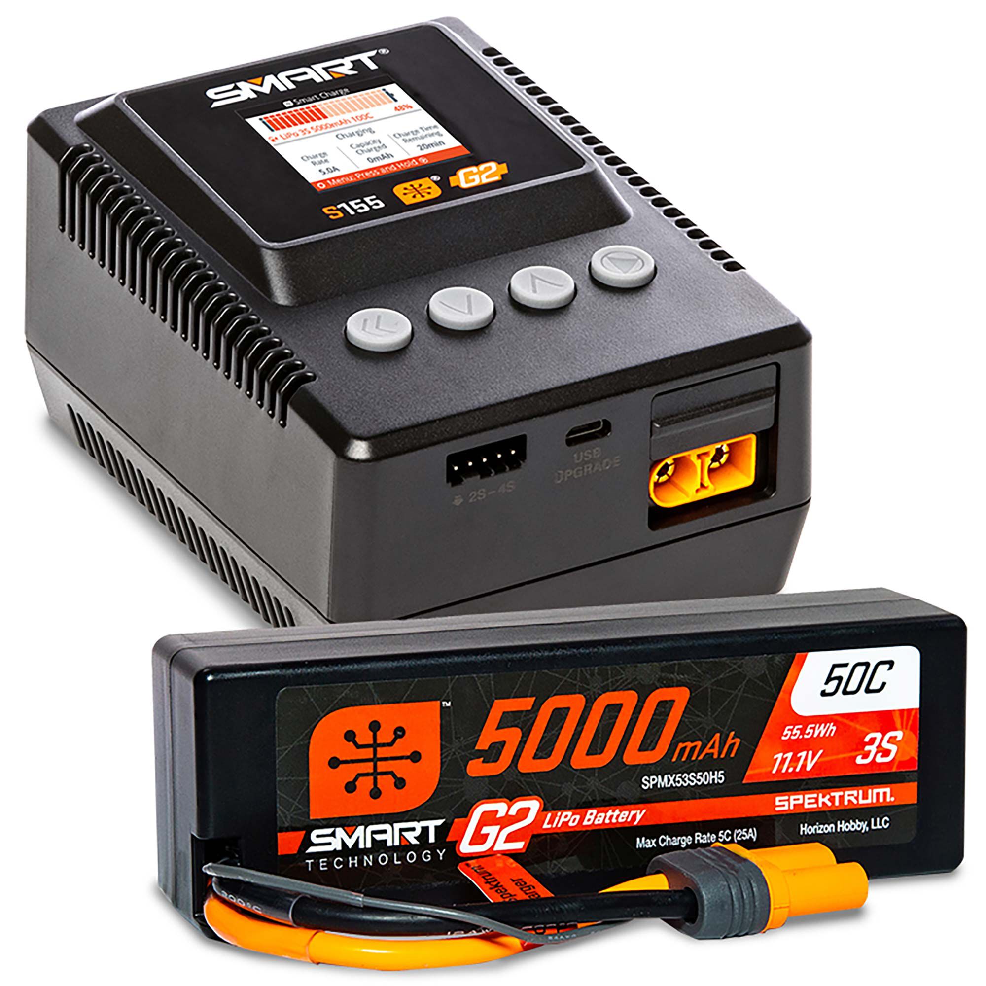 Smart Powerstage 3S Surface Bundle G2 5000mAh 3S LiPo IC5 S155 Charger ARRMA