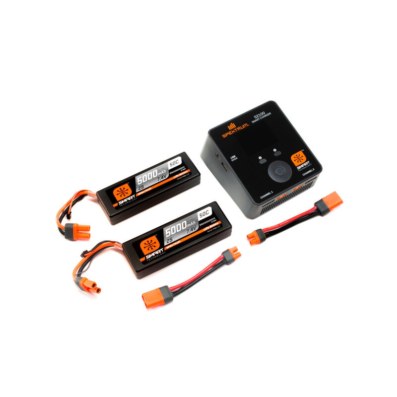 Smart Powerstage 4S Surface Bundle: 2S 5000mAh LiPo Battery (2) / S2100 Charger