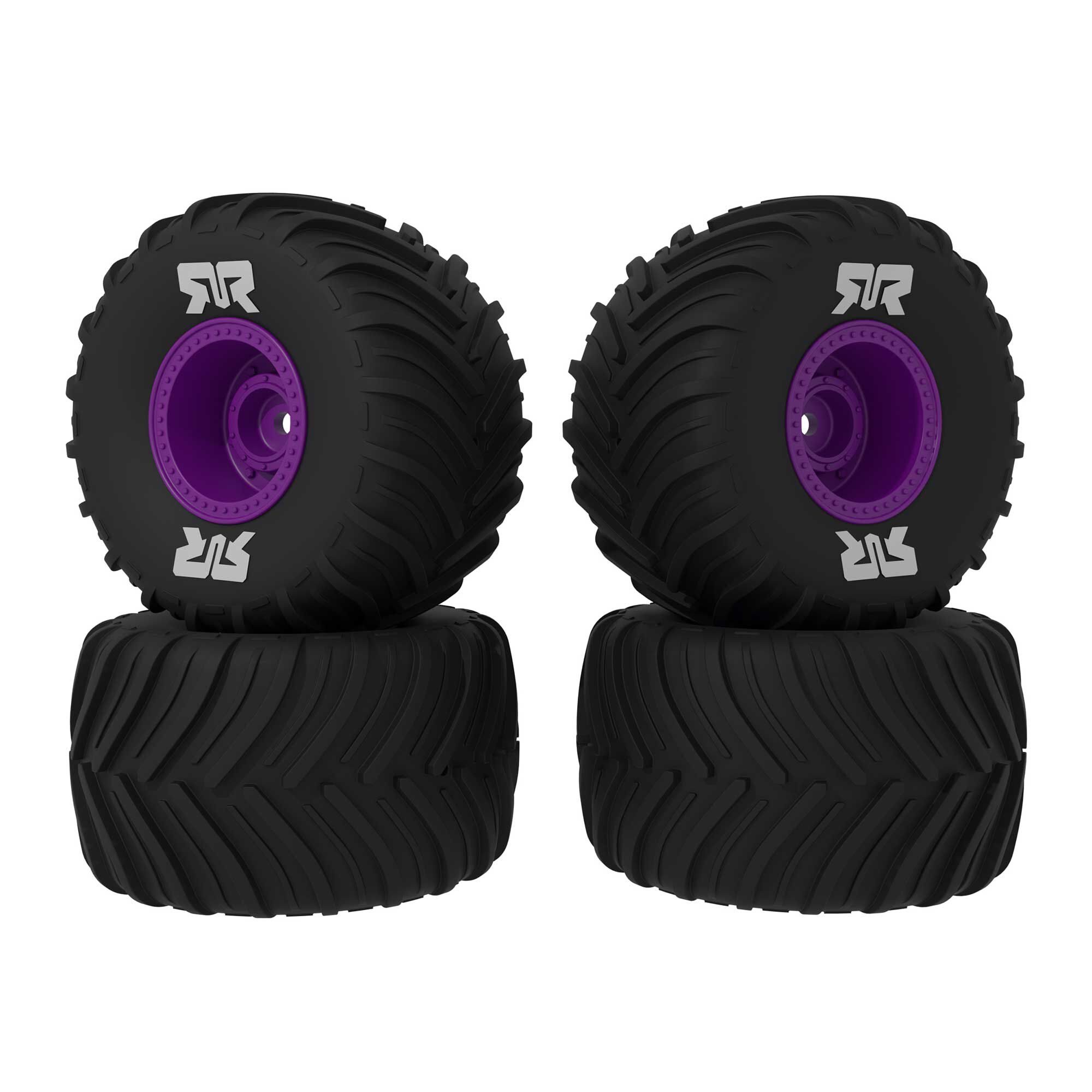 ARRMA dBoots Chevron MT Tire Set Glued, Purple (2 Pairs): GROM | ARRMA