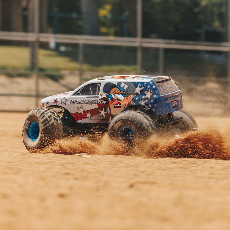 ARRMA 1/10 FREEDOM FLYER 223S 2WD RTR Brushless Monster Truck (Battery & Charger Included), White