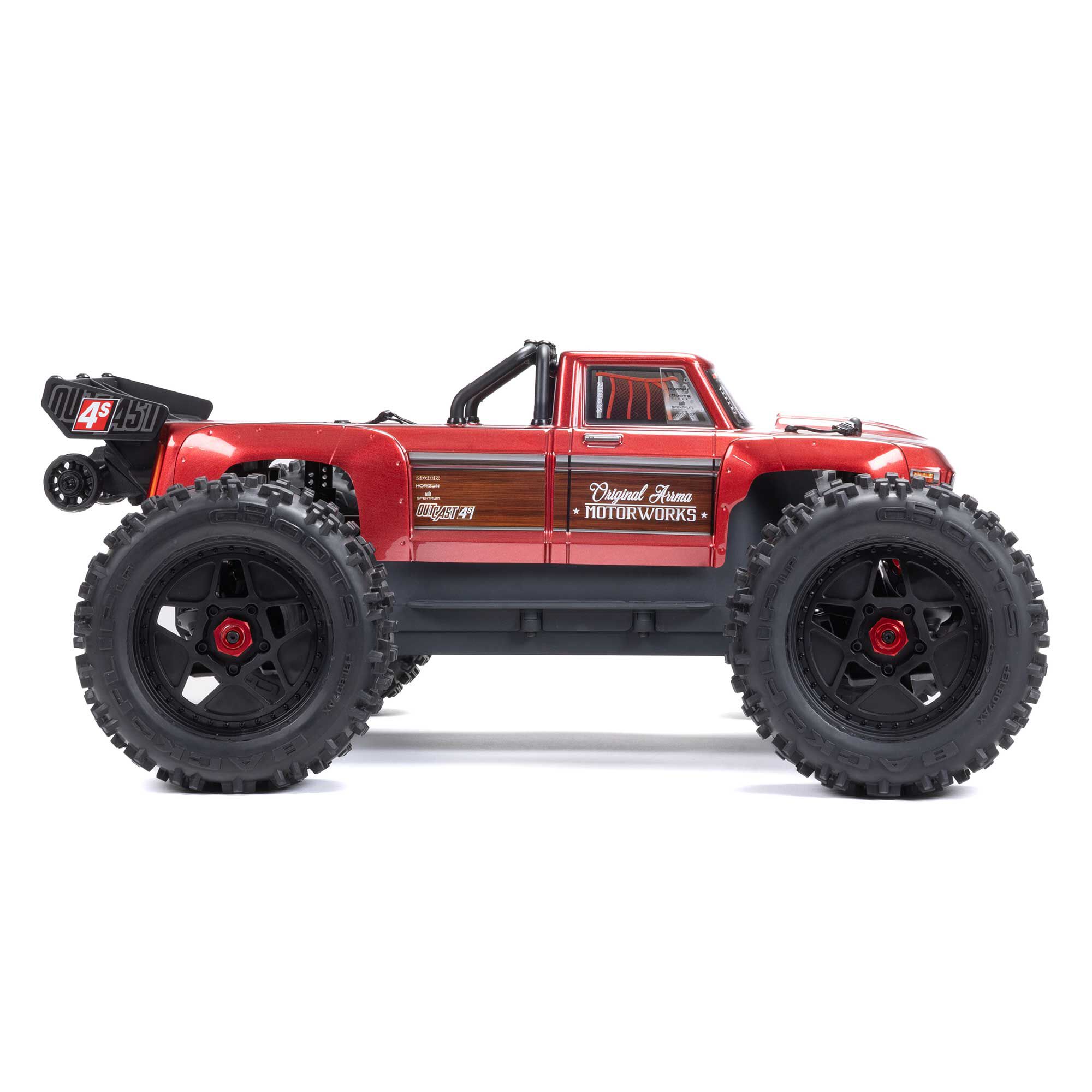 1/10 OUTCAST 4S 4X4 RTR Brushless Stunt Truck, Red | Horizon Hobby