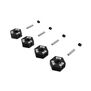 12mm Metal Wheel Hex Set (4), Black