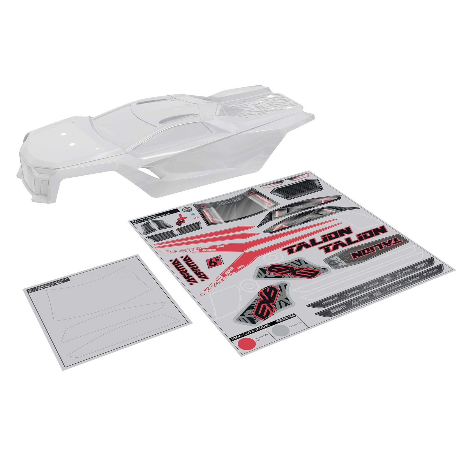 TALION 6S BLX Clear Bodyshell with Decals