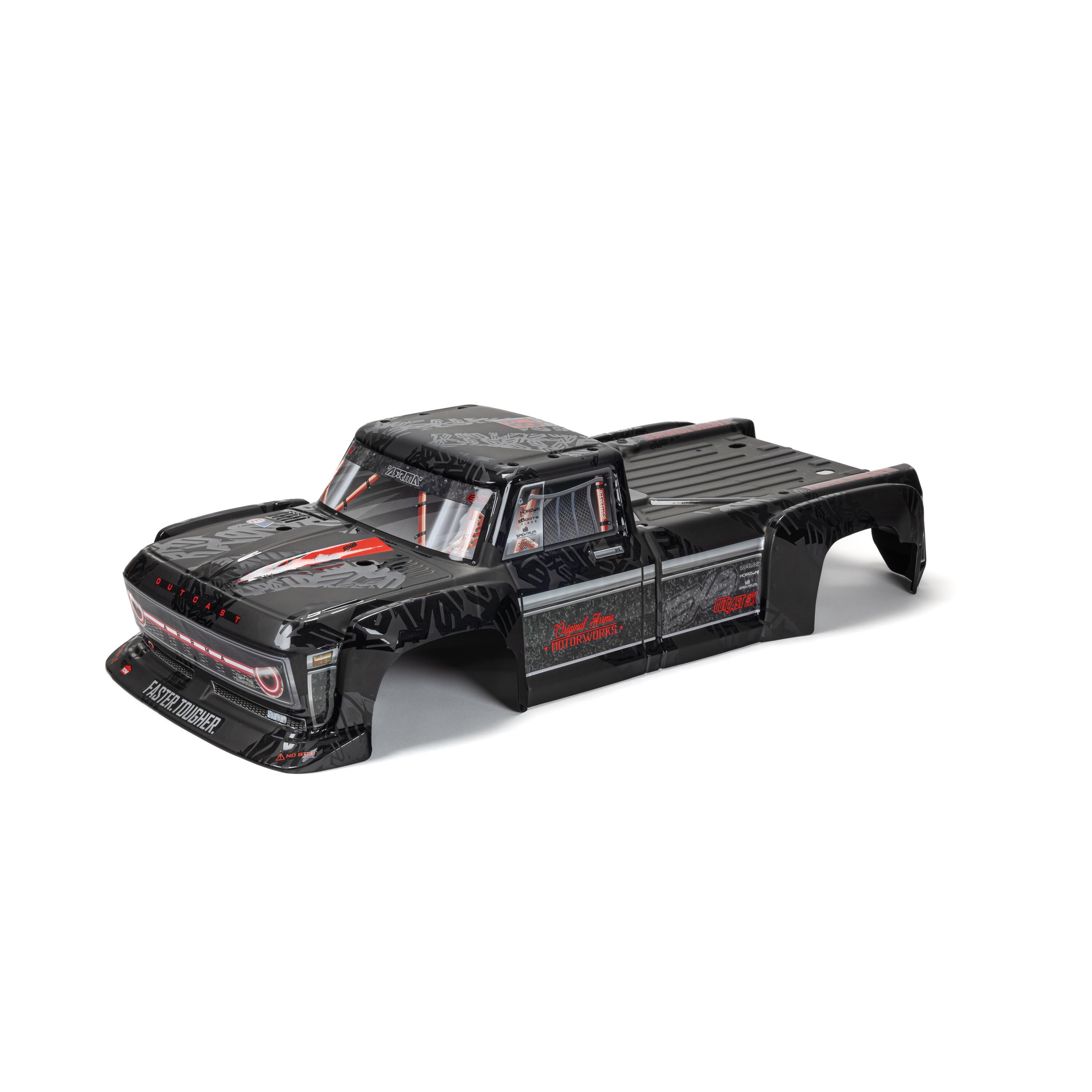 1/5 OUTCAST 8S Painted Decaled Trimmed Body Black | ARRMA