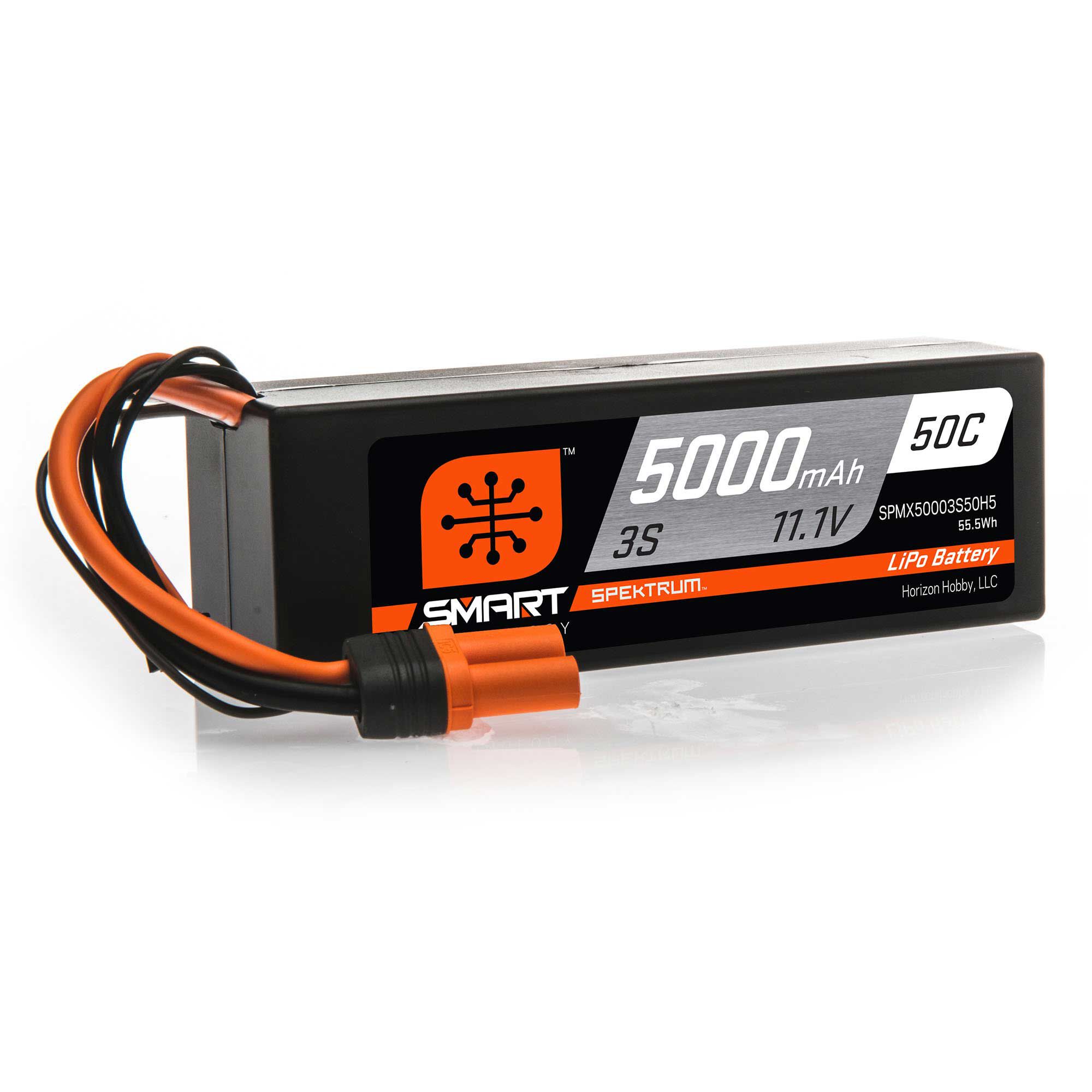 11.1V 5000mAh 3S 50C Smart Hardcase LiPo Battery IC5 ARRMA