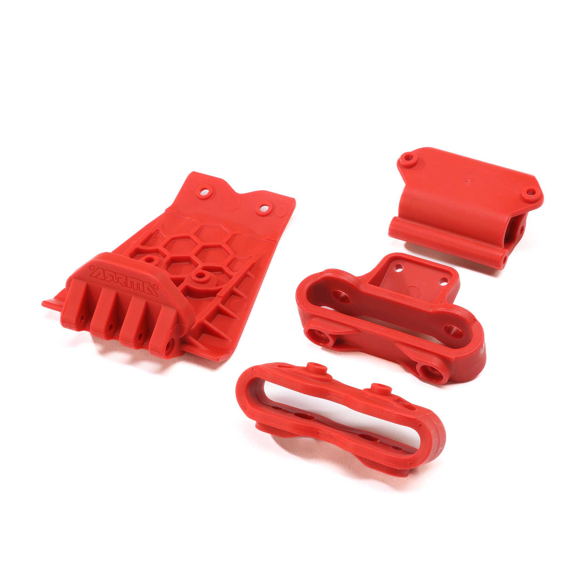 ARRMA Lower Skid And Bumper Mount Set, Red | ARRMA