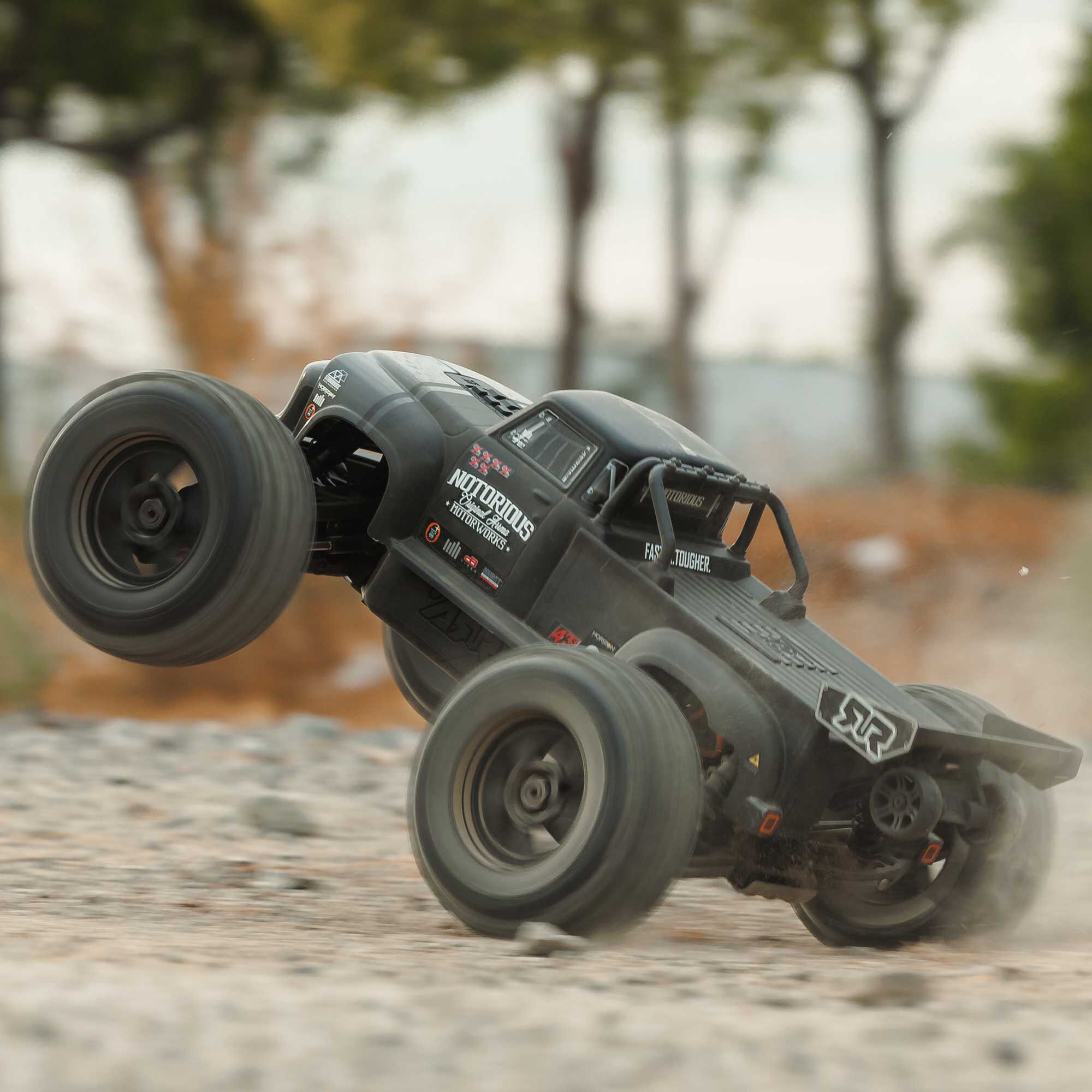 1 8 NOTORIOUS 6S 4X4 RTR Brushless Stunt Truck Black
