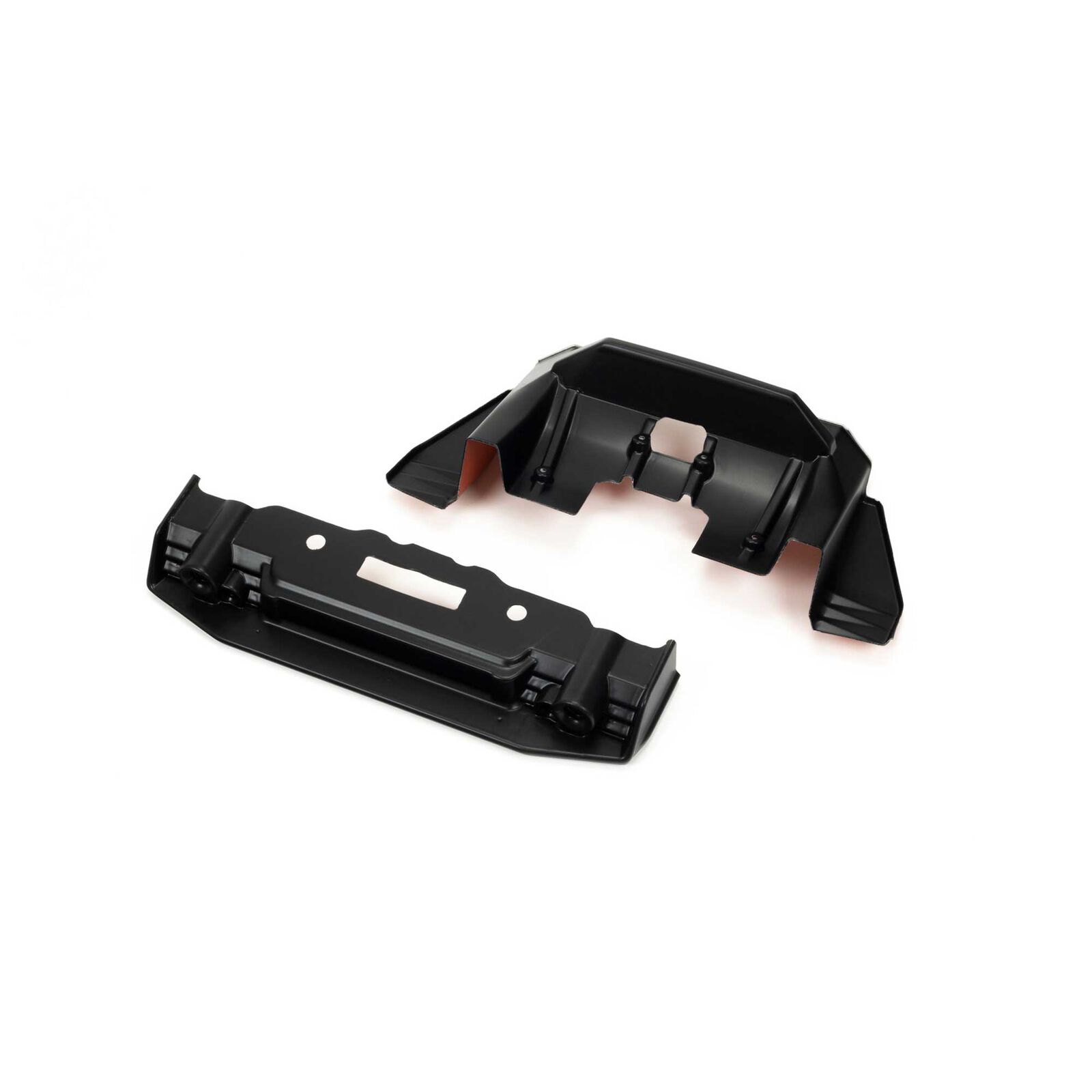 1/7 Painted Splitter And Diffuser, Black and Orange: FELONY 6S BLX