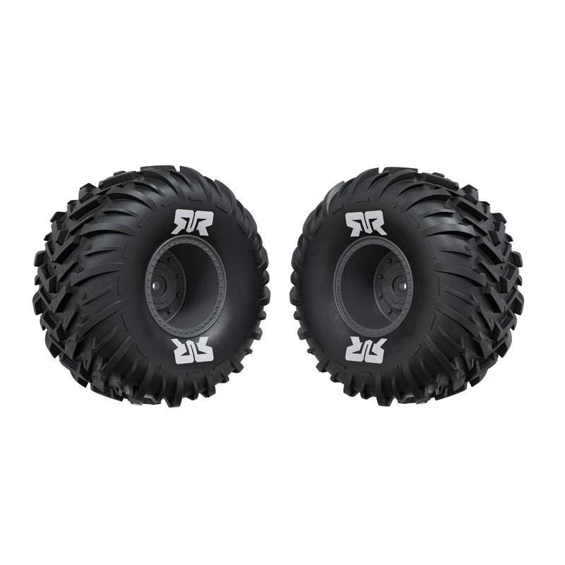 dBoots Cut Chevron MT Tire Set Glued, Gun metal