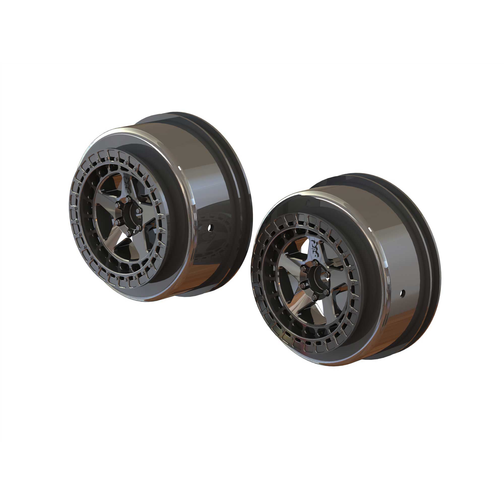 ARAC9610 ARRMA Copperhead MT Tire Wheel GLU Black Chrome 2 