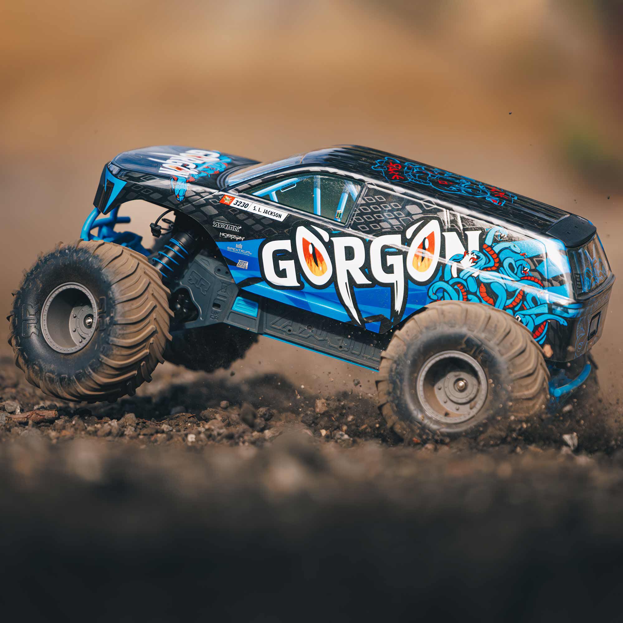 1/10 GORGON 2WD RTR Brushed Monster Truck, Blue | ARRMA