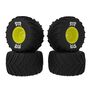 dBoots Chevron MT Tire Set Glued, Yellow (2 Pairs): GROM