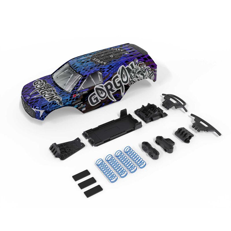 1/10  GORGON Painted Decaled Trimmed Body Set, (Blue/Black)