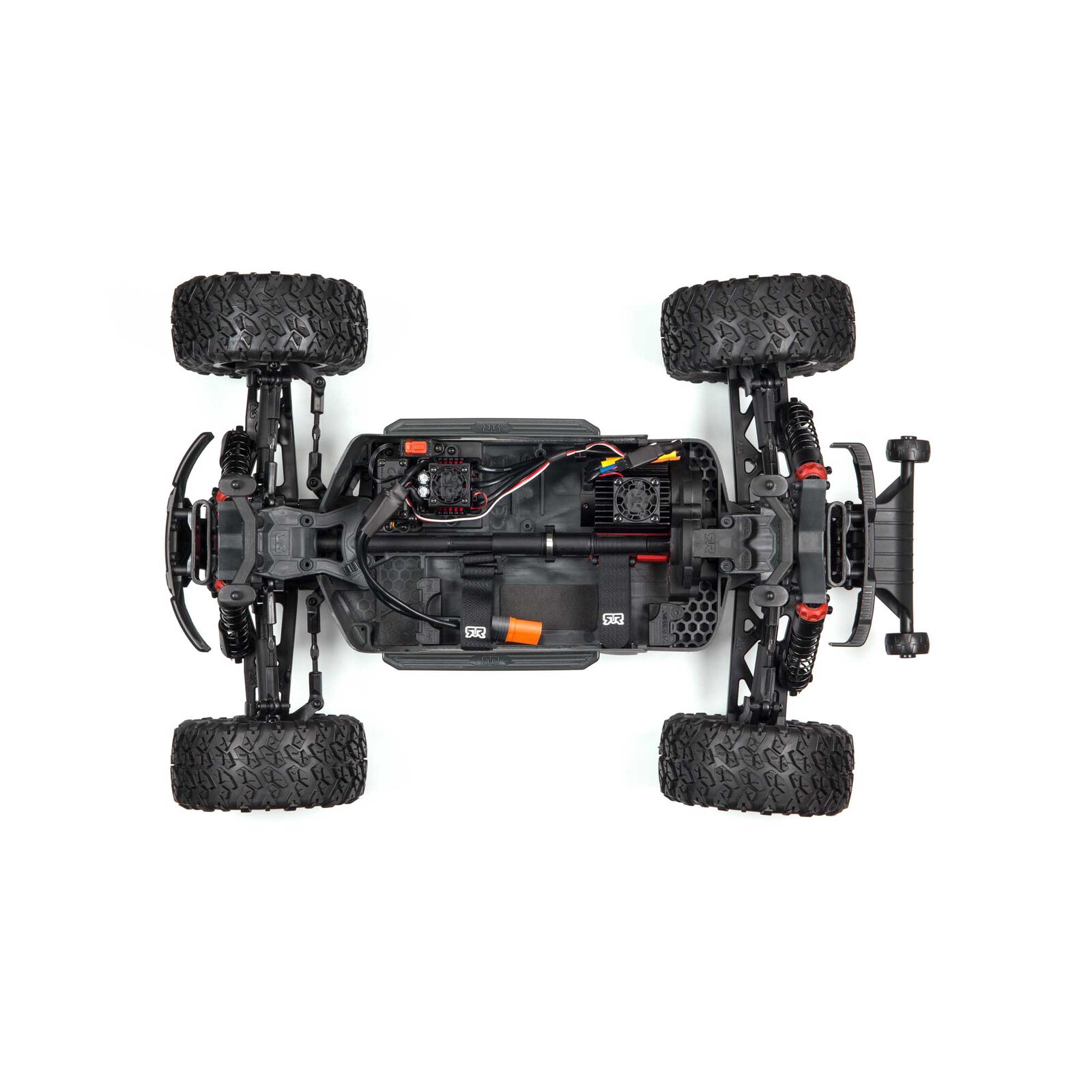 ARRMA Big Rock V3 3S BLX top down view with body off