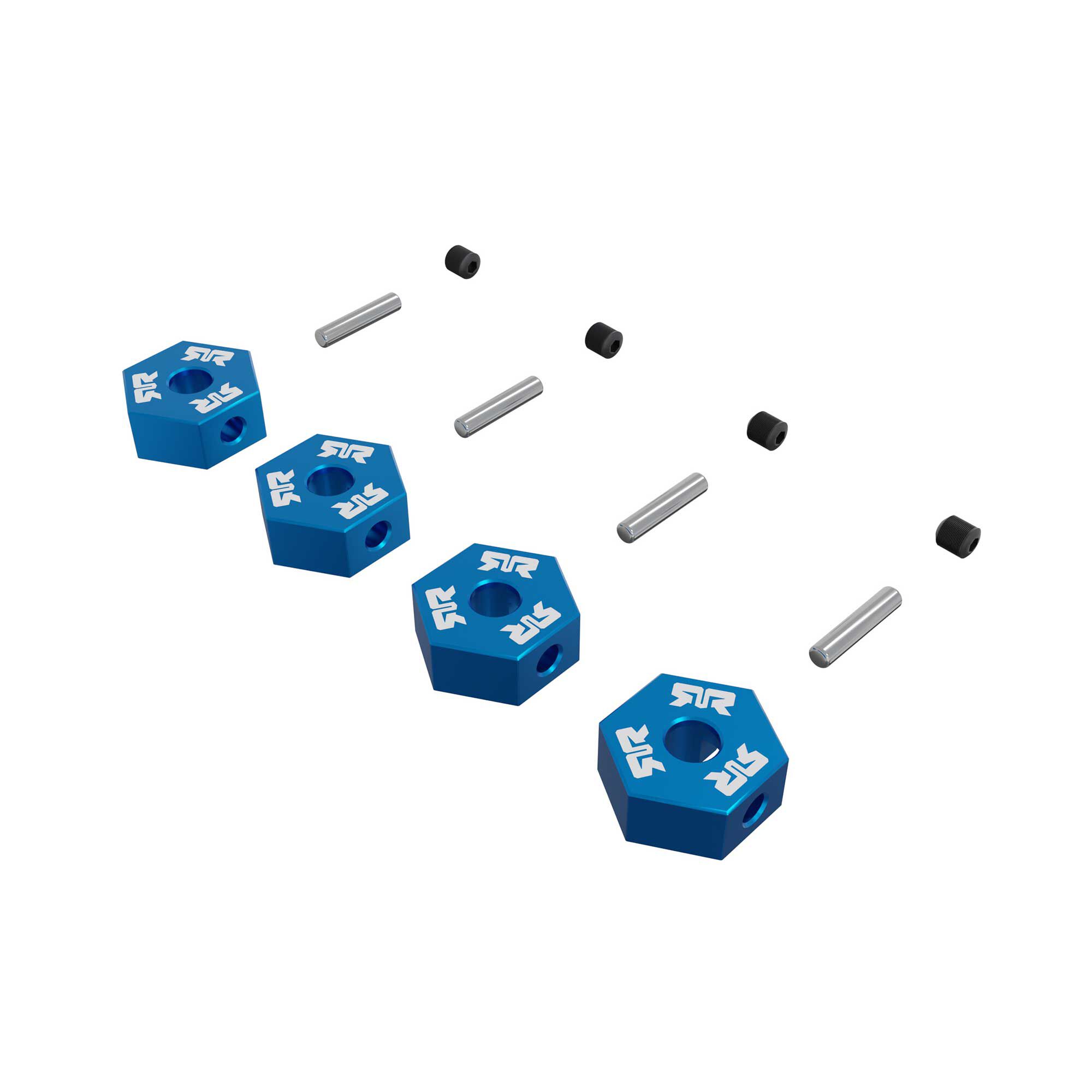 アクセサリー ARA ARRMA 12mm Metal Wheel Hex Set (4), Blue | ARRMA