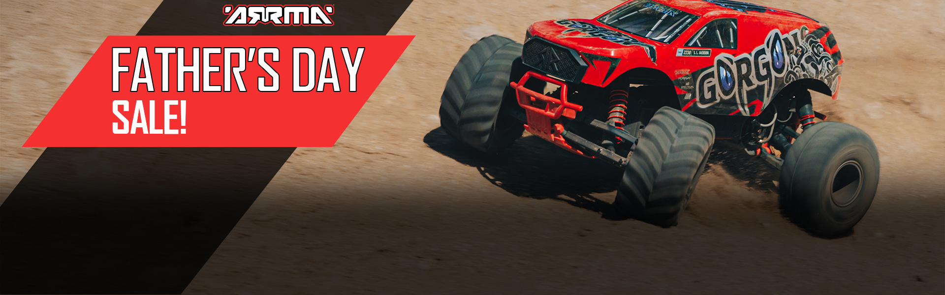 Action Shot of the ARRMA GORGON 2WD RTR Brushed Monster Truck Father's Day Sale 2025