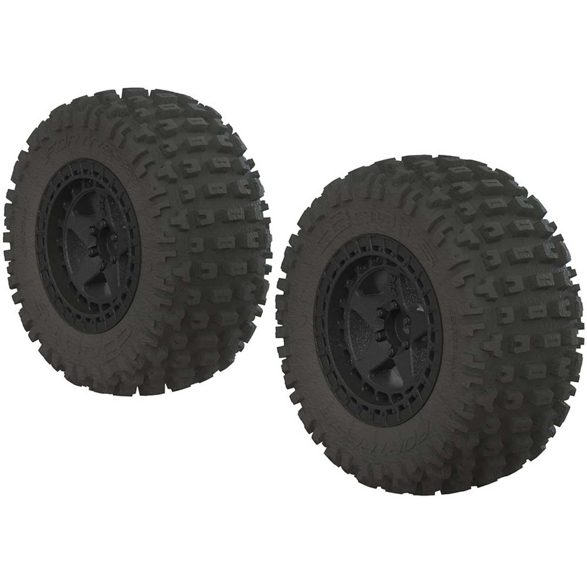 Arrma ARA550112 dBoots 'FORTRESS' Set di pneumatici incollati nero 2 , 15,57