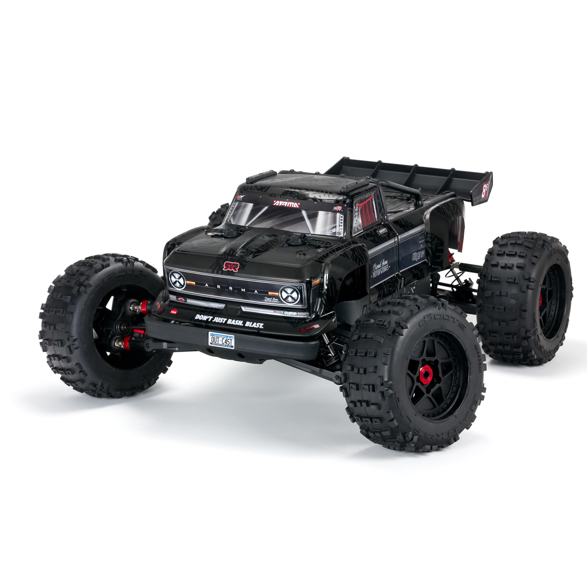1 5 OUTCAST 4X4 EXtreme Bash Roller Stunt Truck Black ARRMA